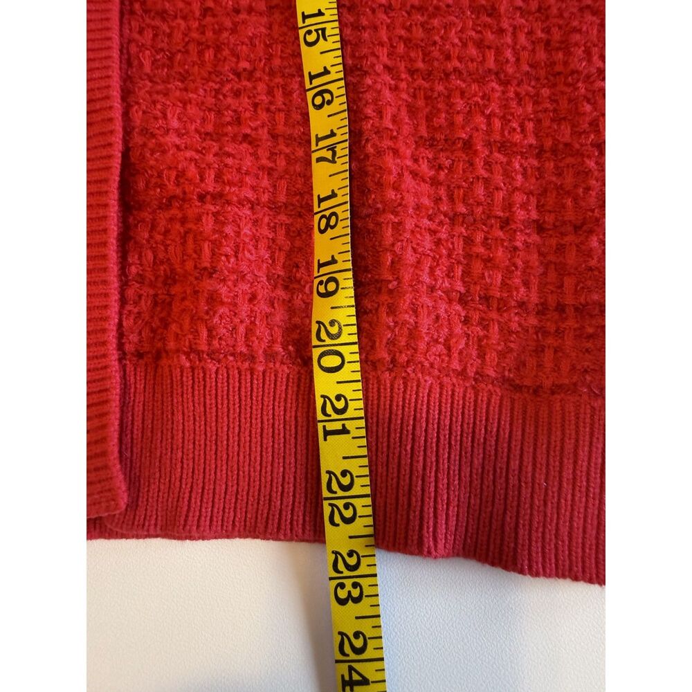 Grace Karin Red Textured Pearl Button Cardigan Coquette Glam M - Picture 7 of 7